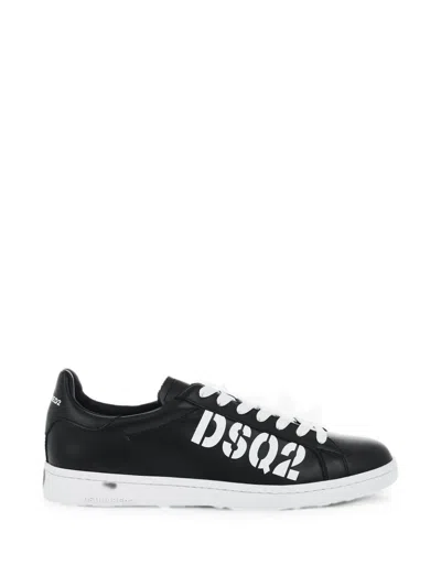 Dsquared2 Boxer Logo-print Sneakers In Black
