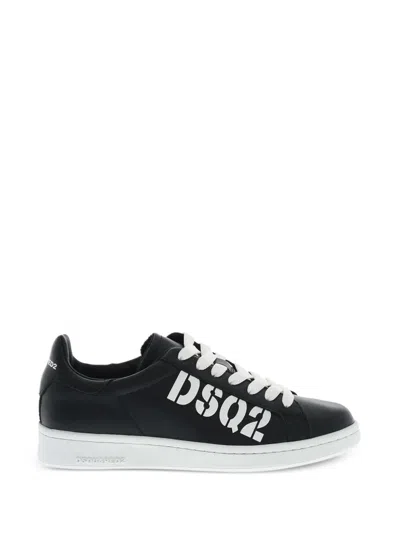 Dsquared2 Boxer Logo-print Sneakers In Black
