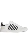 Dsquared2 White And Black Low Top Sneakers With Contrasting Bands In White