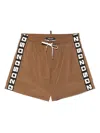 Dsquared2 Brown Swimsuit With Black And White Logo In Brown