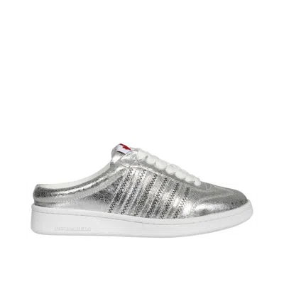 Dsquared2 Boxer Open Back Sneakers In Silver