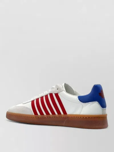 Dsquared2 Boxer Sneaker Contrasting Heel Tab Stripes Sole In Multi