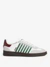Dsquared2 White Leather Sneakers With Side Stripe Detailing In White