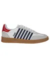 Dsquared2 Man Sneakers Off White Size 8 Calfskin In Bianco/blu/rosso