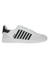 Dsquared2 Low Sole White Denim Sneaker In Bianco/nero