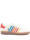 Dsquared2 Summer Lovers Leather Sneakers Rainbow Stripes In Multi