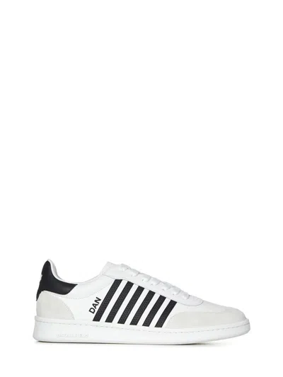 Dsquared2 Sneakers Leather Heel Contrasting In Multi