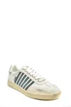 Dsquared2 Multicolor Leather Sneakers With Contrasting Stripes In White