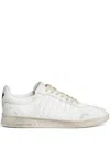 Dsquared2 Sneakers Boxer In White Leather With Stripes In White