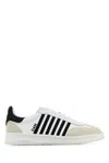 Dsquared2 White And Black Low Top Sneakers With Contrasting Bands In Whiteblack