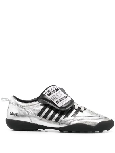 Dsquared2 Boxer Soccer Sneakers In Silver