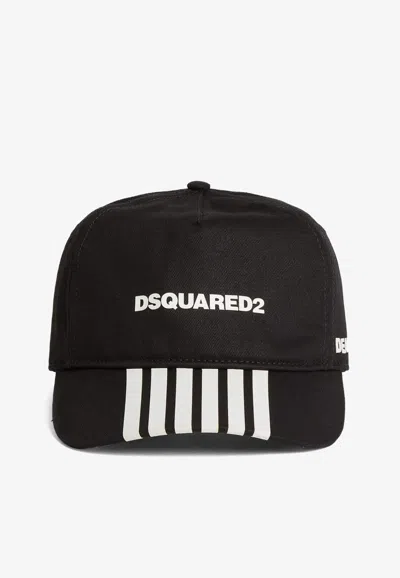 Dsquared2 Boxer Stripe Baseball Cap In Black