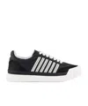 Dsquared2 Black Low Top Sneakers With Contrasting Striped Embellishment On The Side In Leather Woman In White