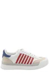 Dsquared2 New Jersey Leather Sneakers In White/red