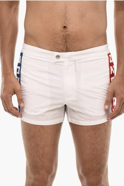 Dsquared2 Boxer Swimsuit With Logoed Contrasting Bands