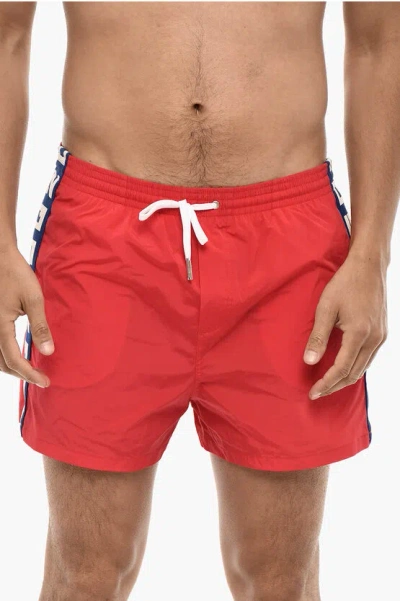 Dsquared2 Boxer Swimsuit With Logoed Contrasting Bands