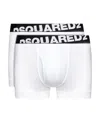 Dsquared2 Logo-waistband Pack Of Two Boxer Shorts In White