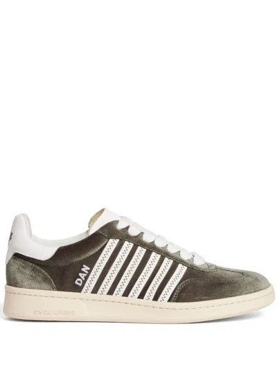 Dsquared2 Boxer Velvet Low-top Sneakers In Nude