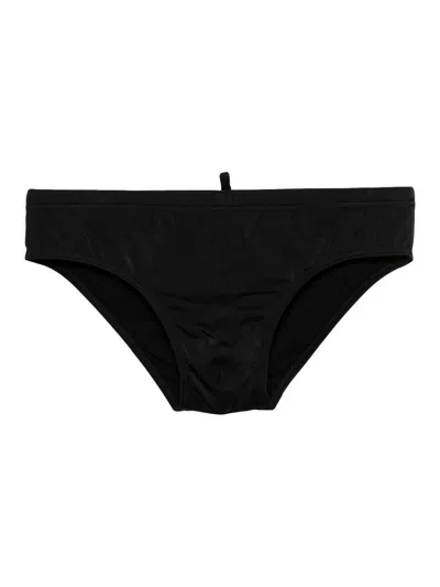Dsquared2 Rocco Logo-print Swim Trunks In Black