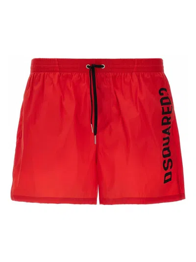 DSQUARED2 BOXERS DE BAÑO - ROJO