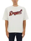 Dsquared2 Boxy-fit Graphic T-shirt With Contrasting Logo In White