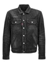 Dsquared2 'boxy Denim Jacket With Distressing' In Black