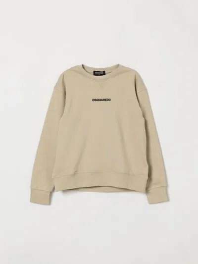 Dsquared2 Kids'  Boy's Contrast Logo Cotton Crewneck Sweatshirt In Grey