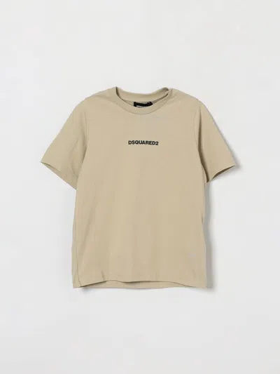Dsquared2 Kids'  Boy's Cotton T-shirt With Contrasting Logo In Grey