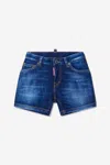 Dsquared2 Shorts Denim Con Effetto Vissuto In Blue