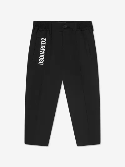 Dsquared2 Kids' Boys Logo Print Trousers 16 Yrs Black