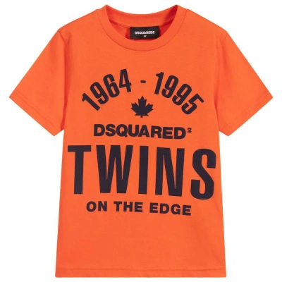 Dsquared2 Kids' Boys Orange Logo T-shirt