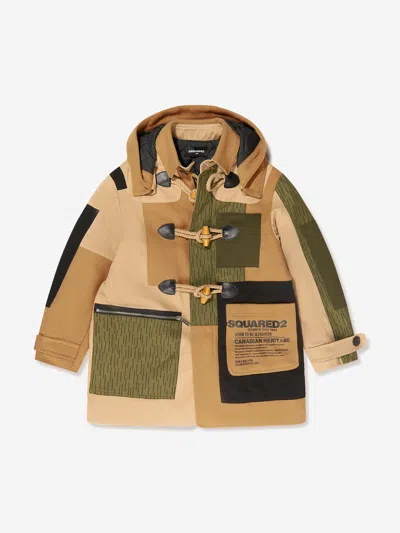 Dsquared2 Kids' Boys Patch Hooded Duffle Coat 12 Yrs Beige