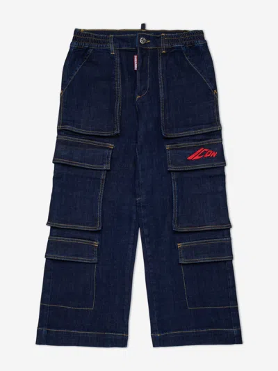 DSQUARED2 DSQUARED2 BOYS WIDE LEG ICON CARGO JEANS