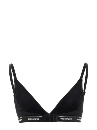 Dsquared2 Dsquared Logo-detail Bra With Adjustable Closure In Black