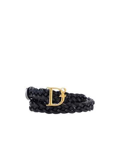 Dsquared2 Braided Buckle Belt In Black