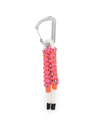 Dsquared2 Braided Carabiner Keyring In Pink