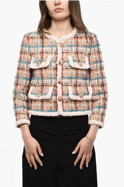 DSQUARED2 BRAIDED JACKET WITH JEWEL BUTTONS