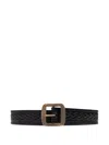 Dsquared2 Braided Leather Belt In Black