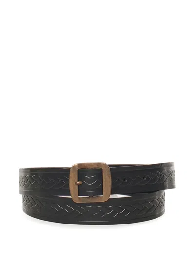 Dsquared2 Braided Leather Belt In Black