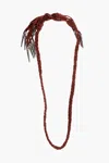 Dsquared2 Braided Suede Necklace With Fringes And Metal Details