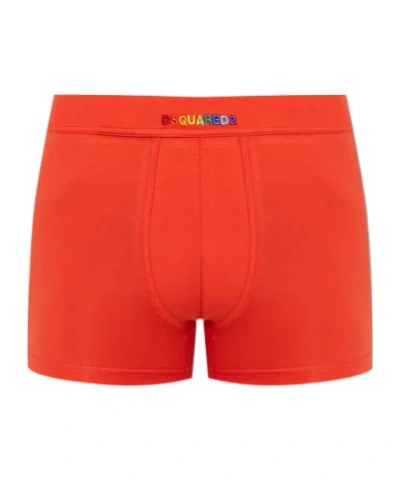 Dsquared2 Branded Boxer Briefs In Red