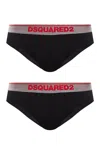 Dsquared2 Two-pack Logo-waistband Briefs In Black