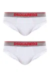 Dsquared2 Logo Waist Briefs Two-pack In White