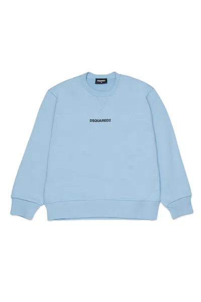 Dsquared2 Branded Cotton Sweatshirt In Blue