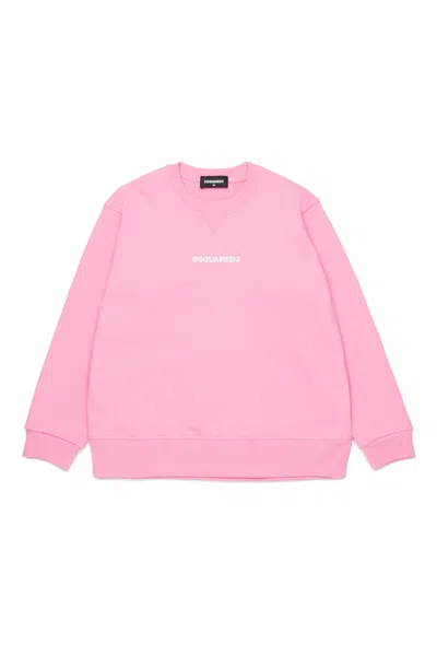 Dsquared2 Branded Cotton Sweatshirt In Pink