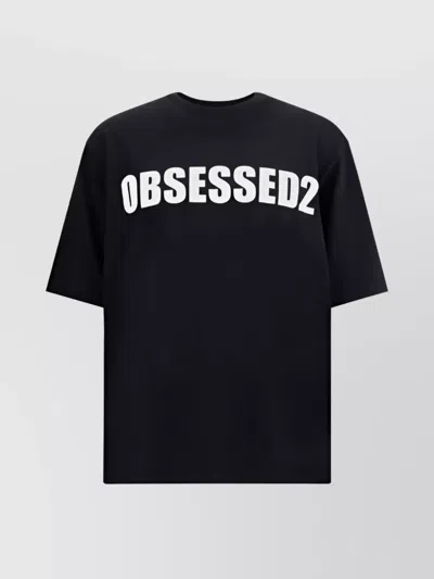 Dsquared2 Branded Crew Neck T-shirt In Black