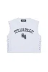 Dsquared2 Branded Cropped Sleeveless T-shirt In White