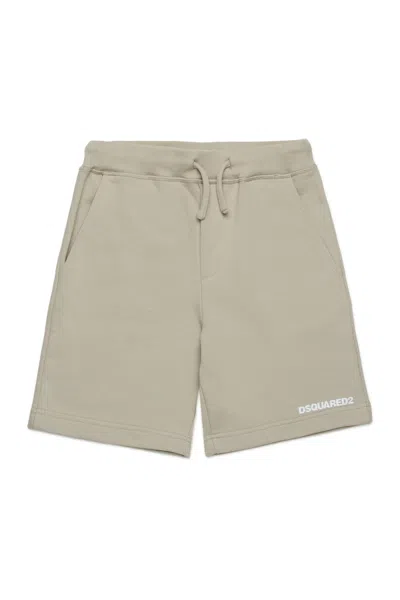 Dsquared2 Branded Fleece Shorts In Grey