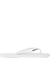 Dsquared2 White Rubber Logo Flip Flops In White