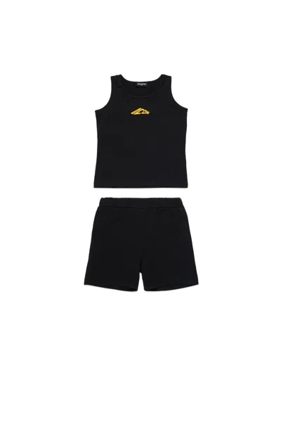Dsquared2 Branded Icon New Generation Short Pajamas In Black